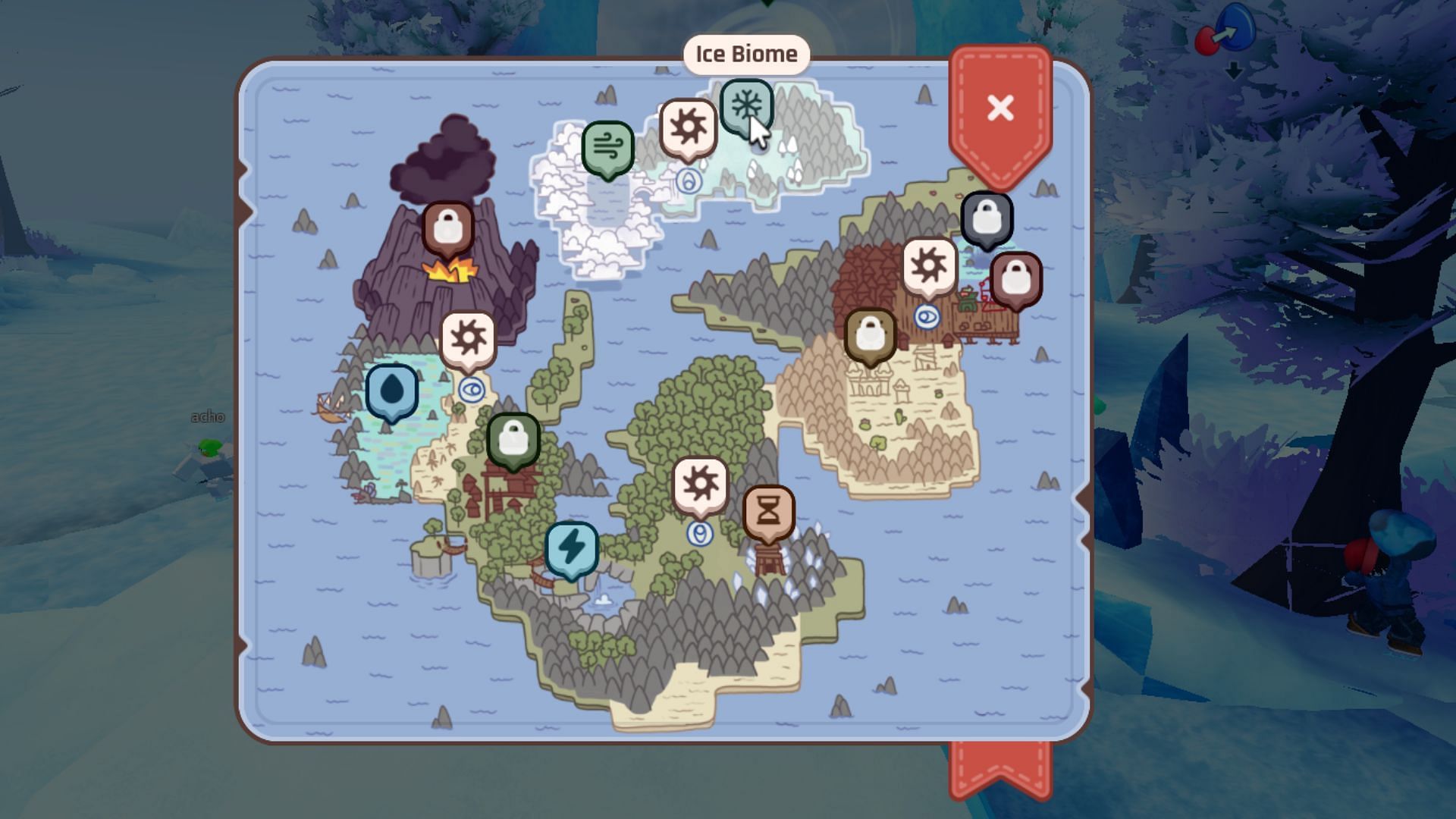 The Ice Biome is near Howling Heights (Image via Roblox)